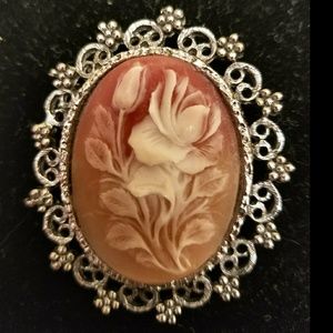 Floral Cameo Brooch